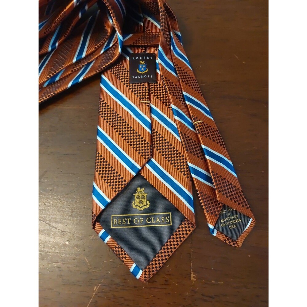 Robert Talbott Best Of Class Silk Tie Multicolor Diagonal Stripe USA Designer